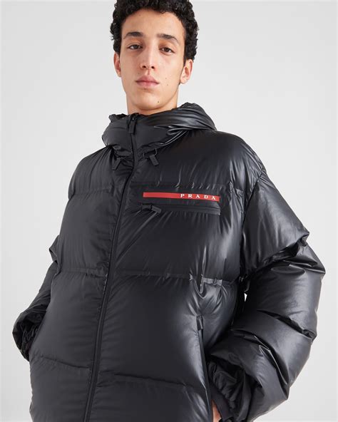 prada black down puffer jacket|prada puffer jacket farfetch.